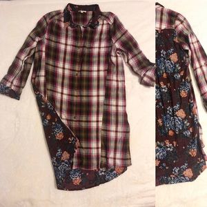 Plaid and floral dress/ tunic